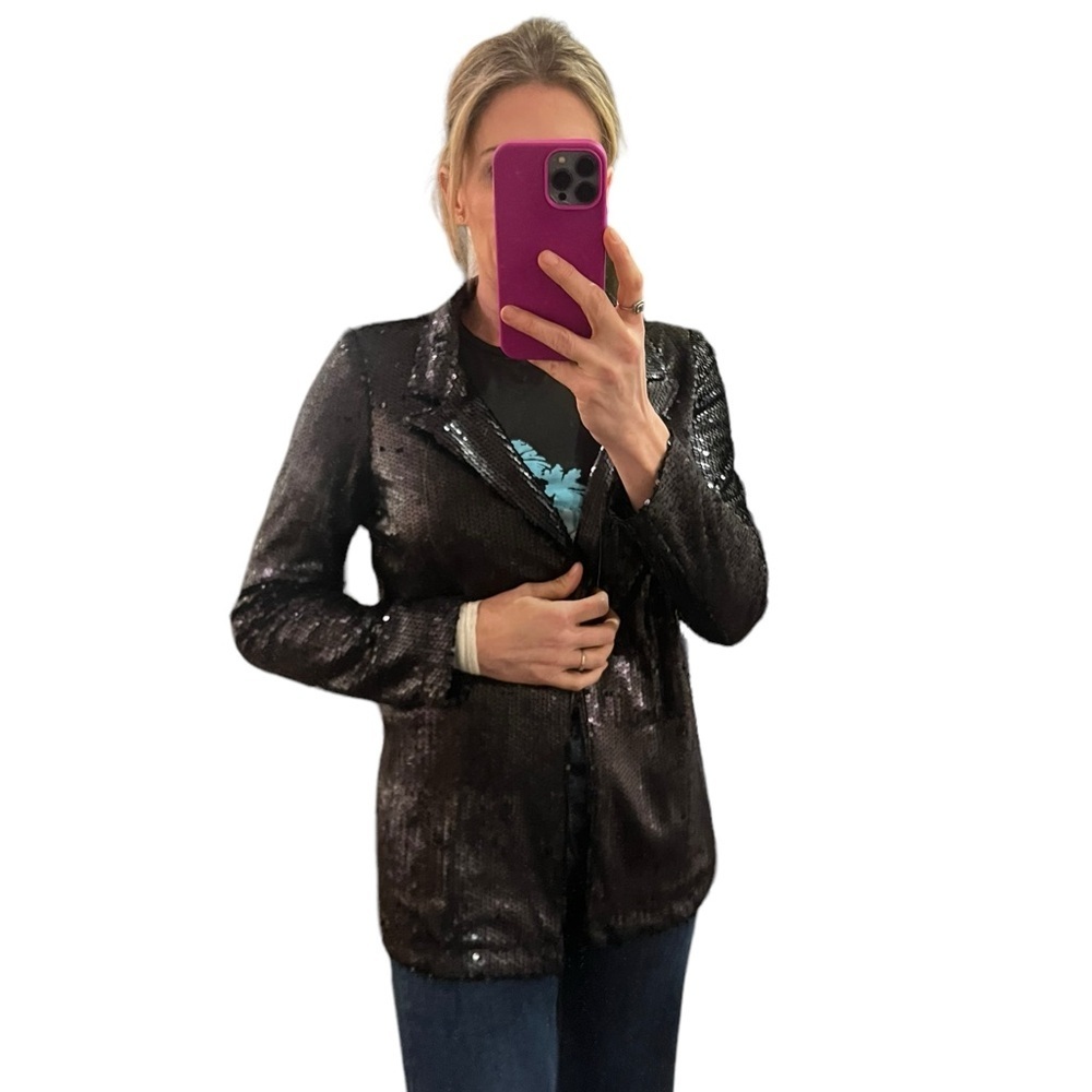 NWT Black sequined blazer - Picture 3 of 9